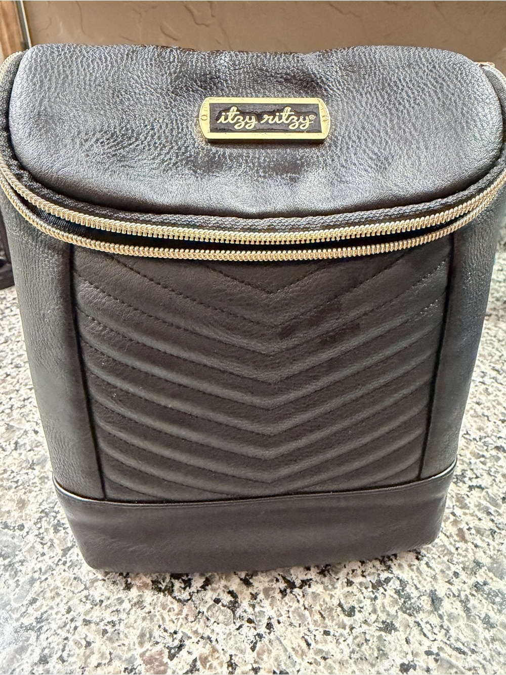Itzy Ritzy Black Quilted Bottle Bag